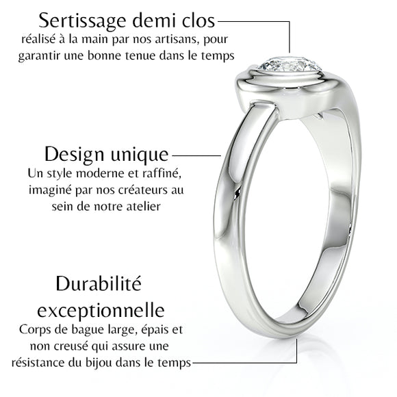 Solitaire diamant Amour de Minuit - 3