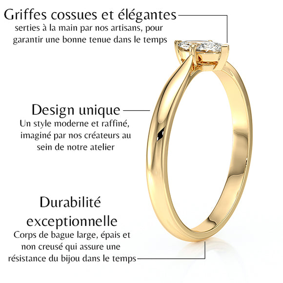 Solitaire diamant Clair de Lune - 1