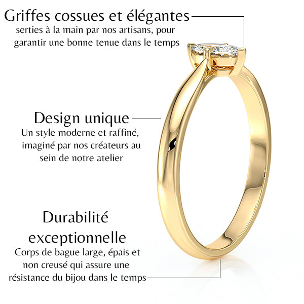 Solitaire diamant Clair de Lune - 1