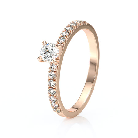 Solitaire accompagné diamant Divine Idylle - 1