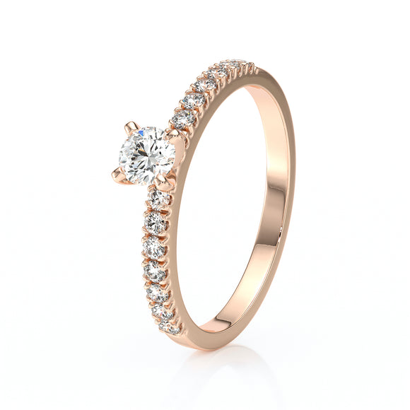 Solitaire accompagné diamant Divine Idylle - 1
