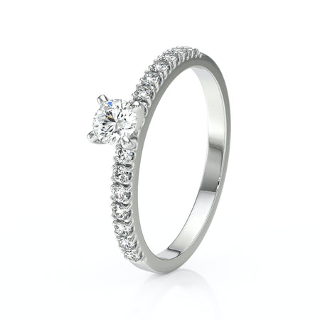 Solitaire accompagné diamant Divine Idylle - 1