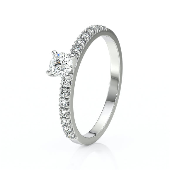 Solitaire accompagné diamant Divine Idylle - 1