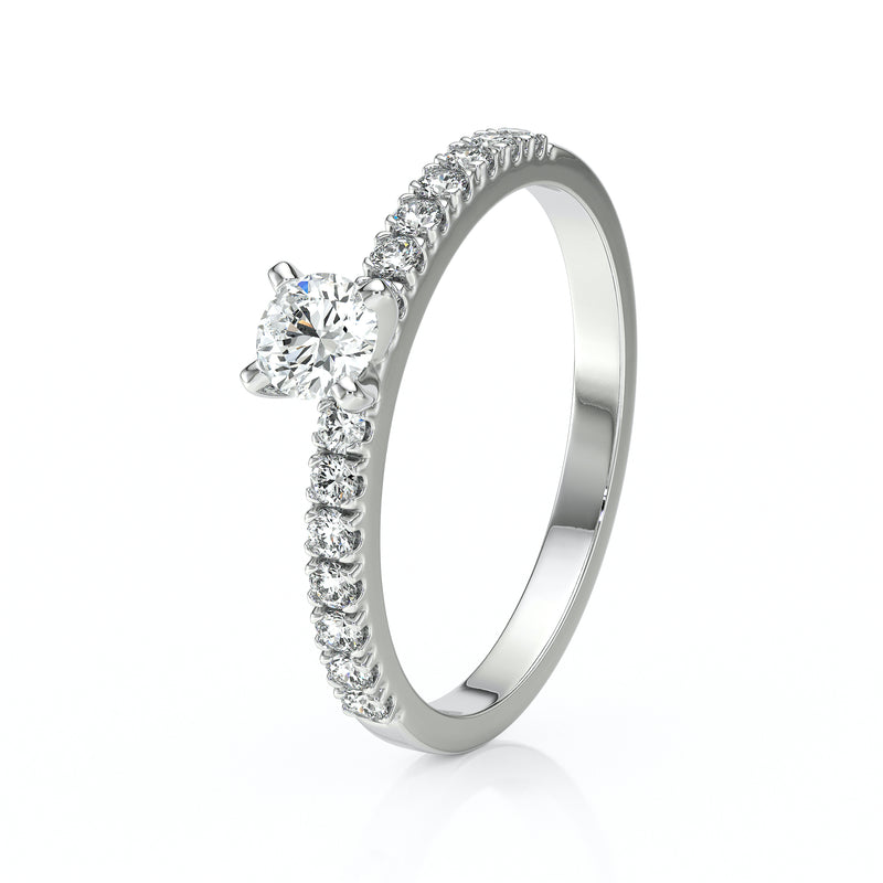 Solitaire accompagné diamant Divine Idylle - 1
