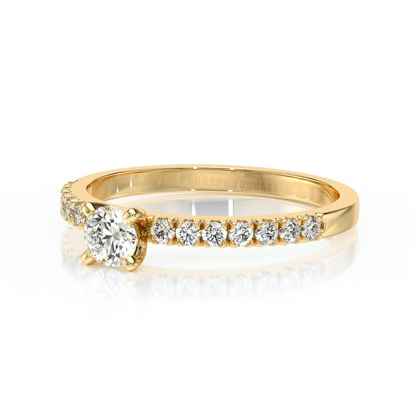 Solitaire accompagné saphir et diamant Divine Idylle - 1