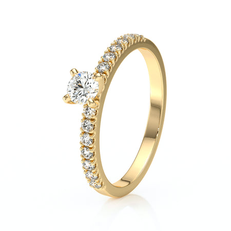 Solitaire accompagné diamant Divine Idylle - 1