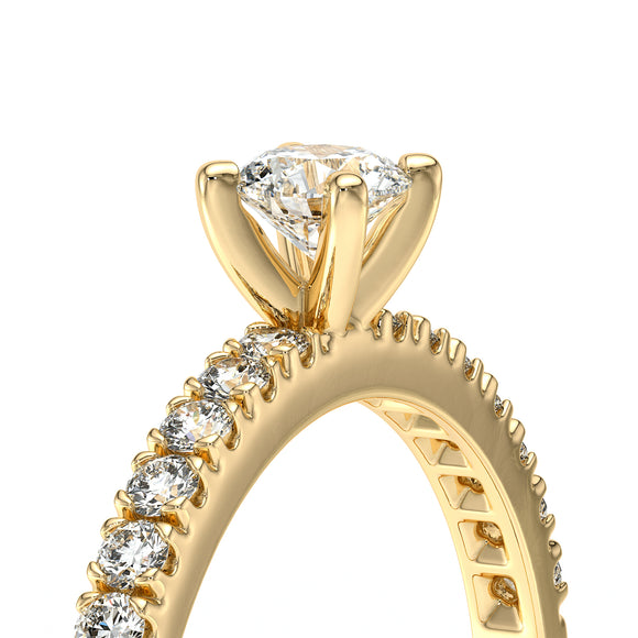 Solitaire accompagné saphir et diamant Divine Idylle - 1