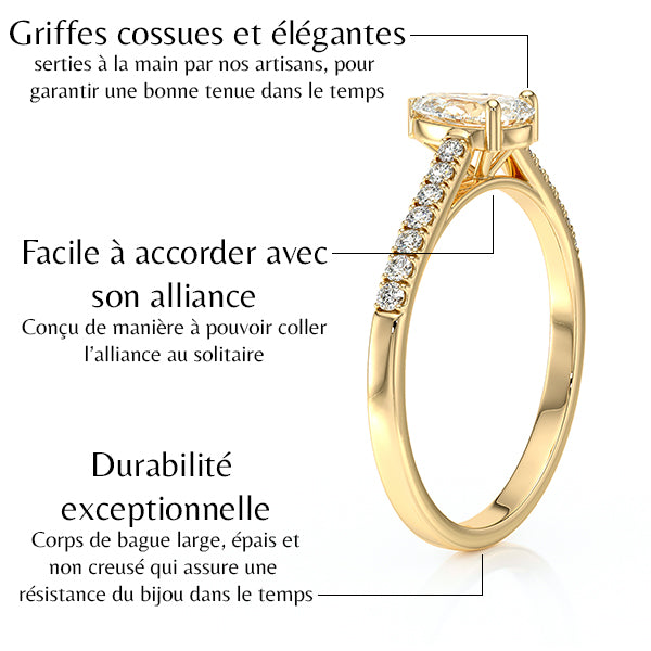 Solitaire accompagné diamant Divine Idylle - 2