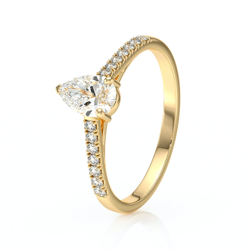 Solitaire accompagné diamant Divine Idylle - 2