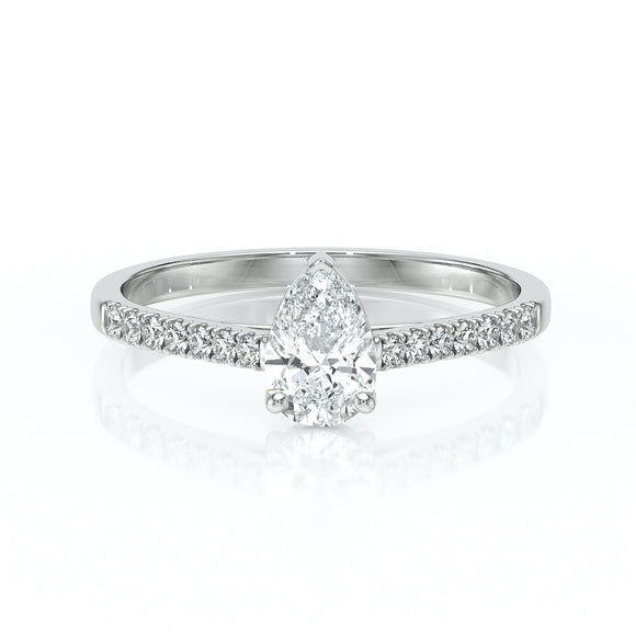 Solitaire accompagné diamant Divine Idylle - 2