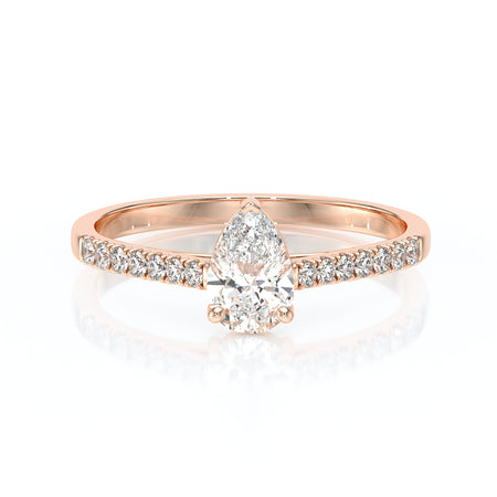 Solitaire accompagné diamant Divine Idylle - 2