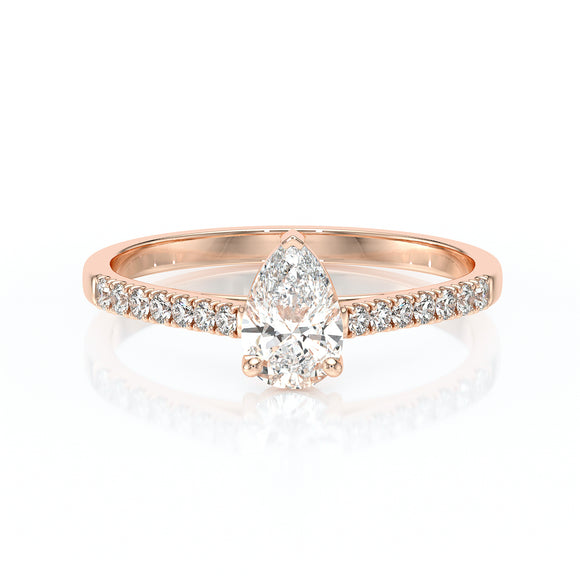 Solitaire accompagné diamant Divine Idylle - 2