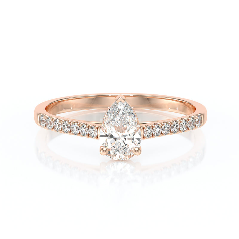 Solitaire accompagné diamant Divine Idylle - 2