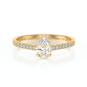 Solitaire accompagné diamant Divine Idylle - 2