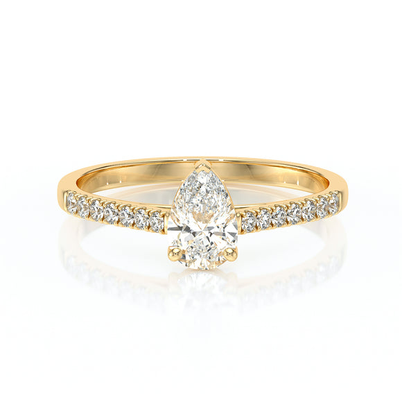 Solitaire accompagné diamant Divine Idylle - 2