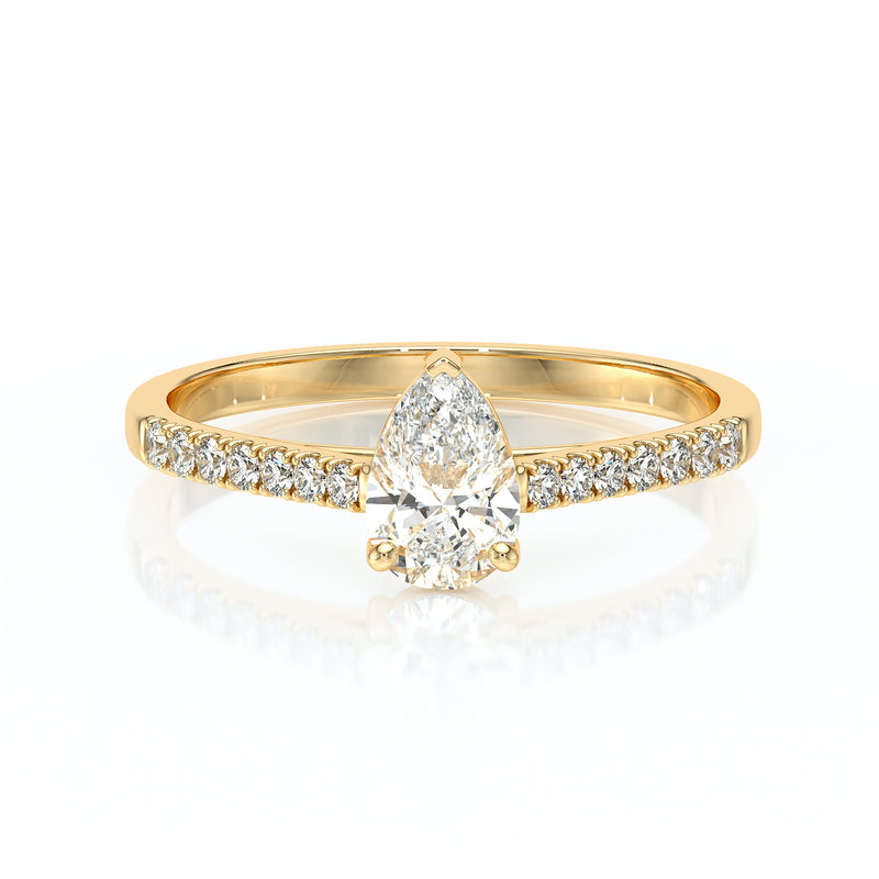 Solitaire accompagné diamant Divine Idylle - 2