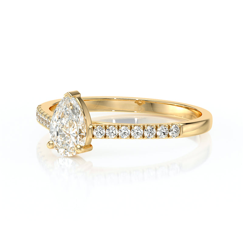 Solitaire accompagné diamant Divine Idylle - 2