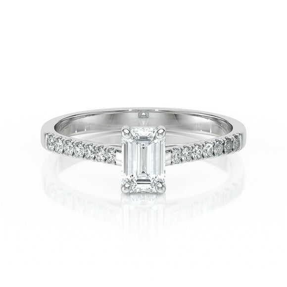 Solitaire accompagné diamant Divine Idylle - 3