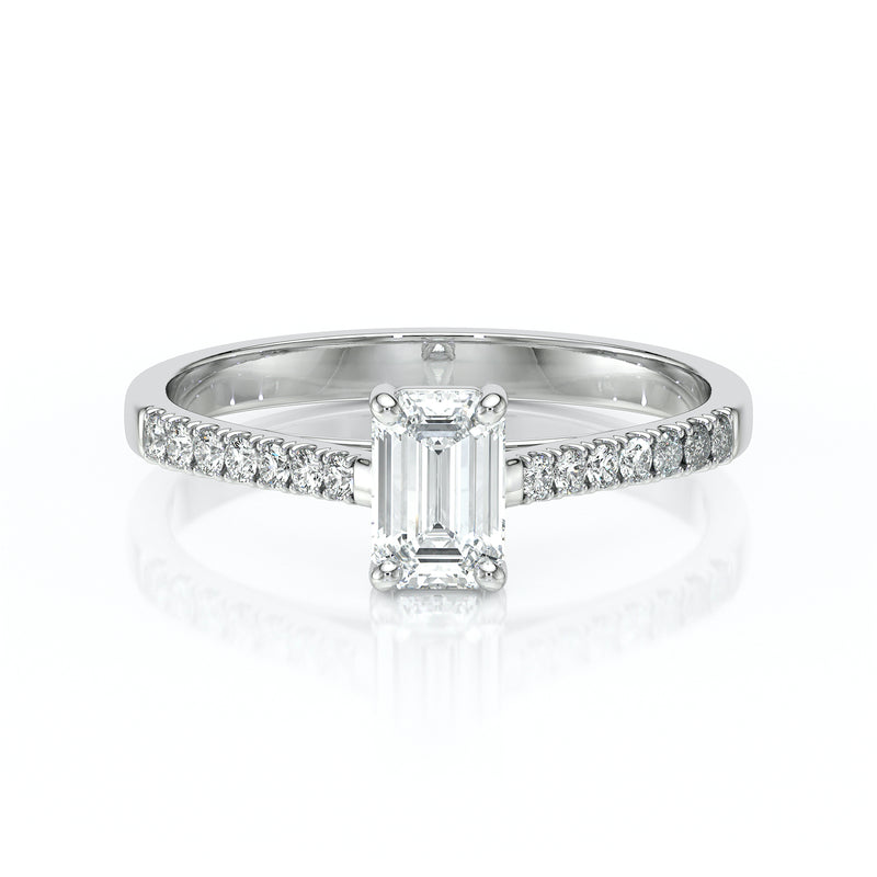 Solitaire accompagné diamant Divine Idylle - 3