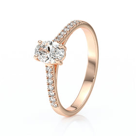 Solitaire accompagné diamant Divine Idylle - 4