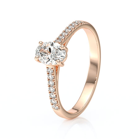 Solitaire accompagné diamant Divine Idylle - 4