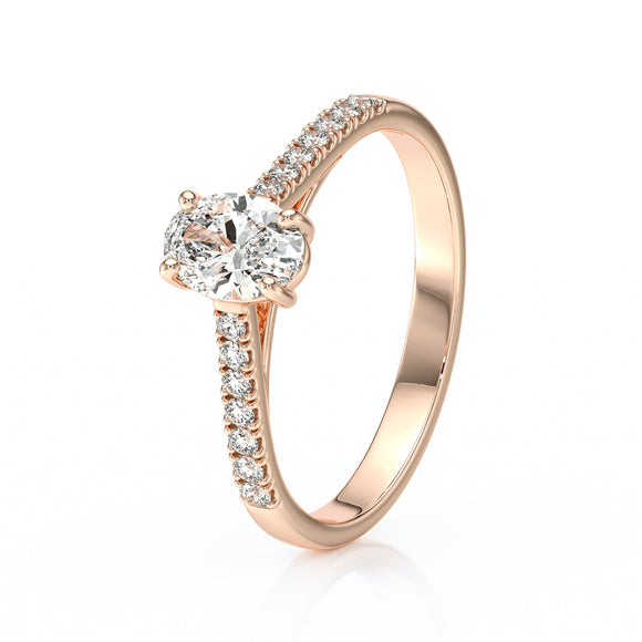 Solitaire accompagné diamant Divine Idylle - 4