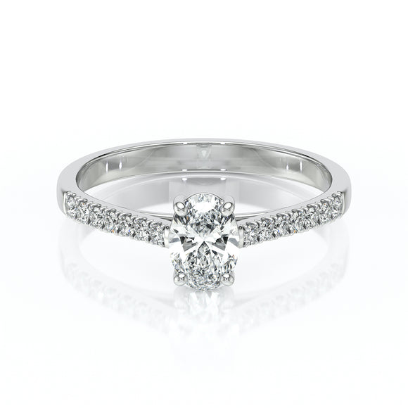 Solitaire accompagné diamant Divine Idylle - 4