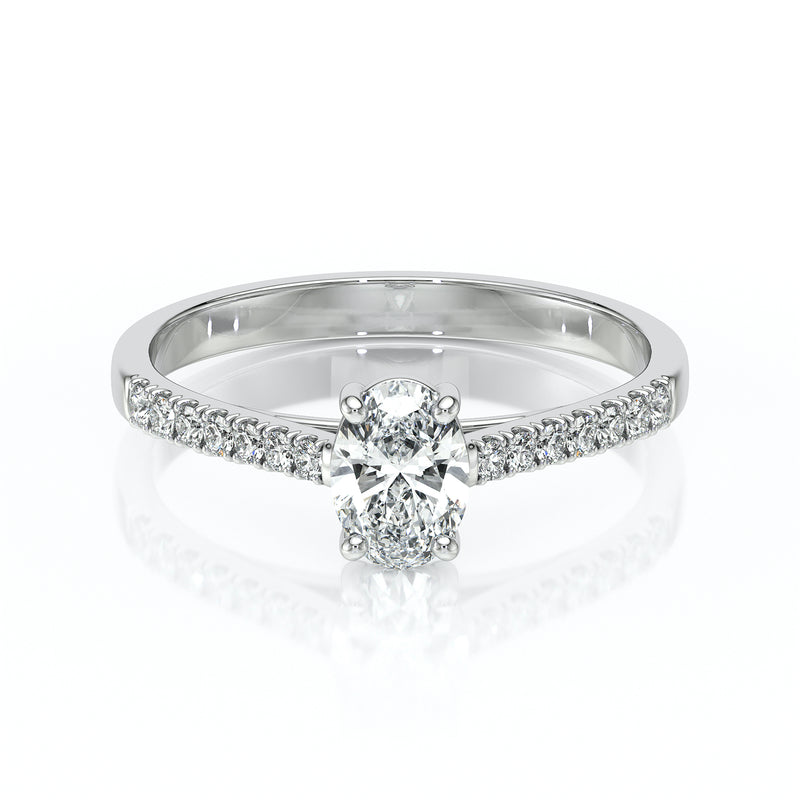 Solitaire accompagné diamant Divine Idylle - 4