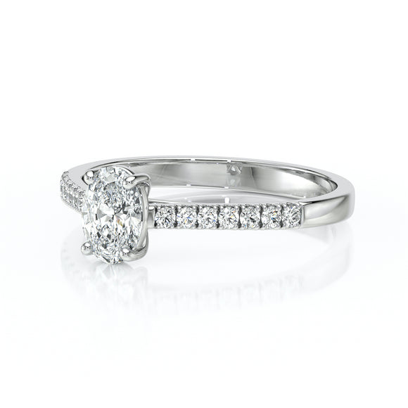 Solitaire accompagné diamant Divine Idylle - 4