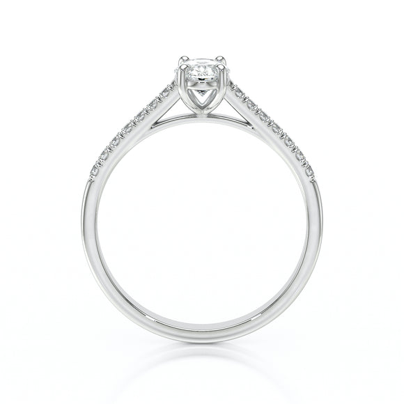 Solitaire accompagné diamant Divine Idylle - 4