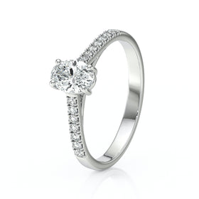 Solitaire accompagné diamant Divine Idylle - 4