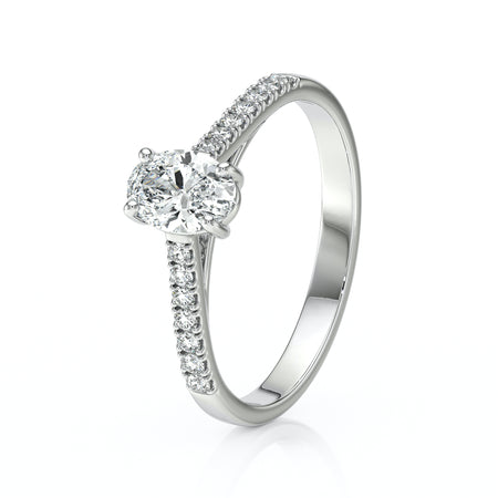 Solitaire accompagné diamant Divine Idylle - 4