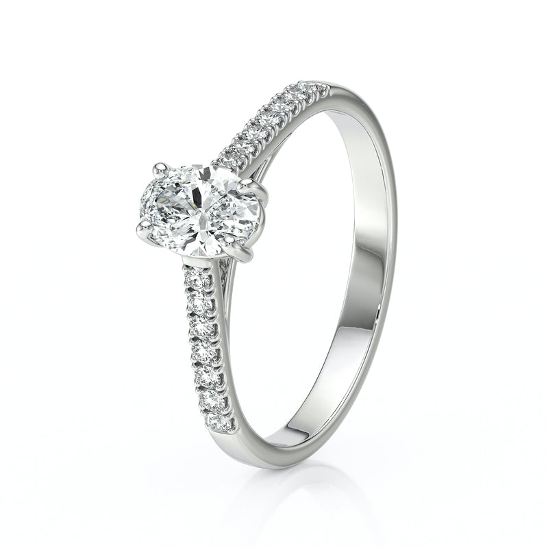 Solitaire accompagné tourmaline et diamant Divine Idylle - 4