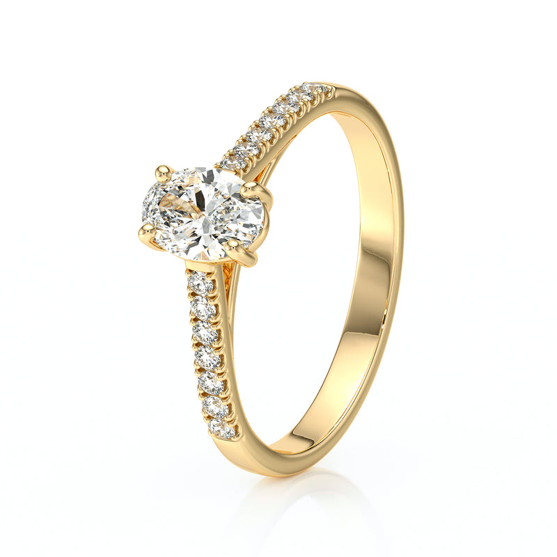 Solitaire accompagné diamant Divine Idylle - 4