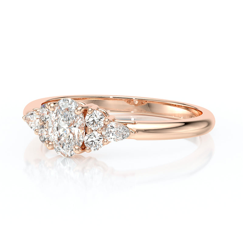 Solitaire accompagné diamant Divine Idylle - 5