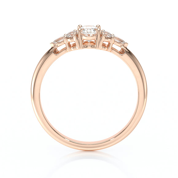 Solitaire accompagné diamant Divine Idylle - 5