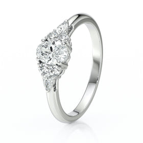 Solitaire accompagné diamant Divine Idylle - 5