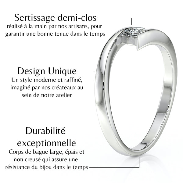 Solitaire diamant Etincelle d’Amour - 1