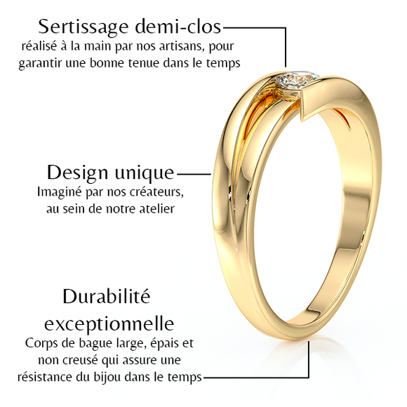 Solitaire diamant Etincelle d’Amour - 4