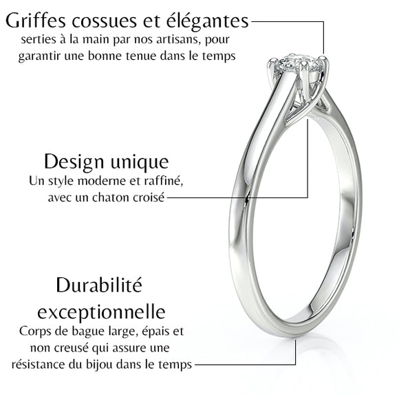 Solitaire diamant Lune de Miel - 12