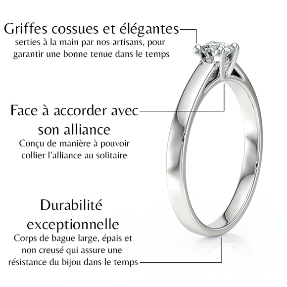 Solitaire diamant noir Lune de Miel – 1