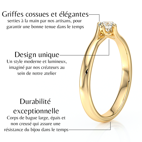 Solitaire diamant Lune de Miel - 3