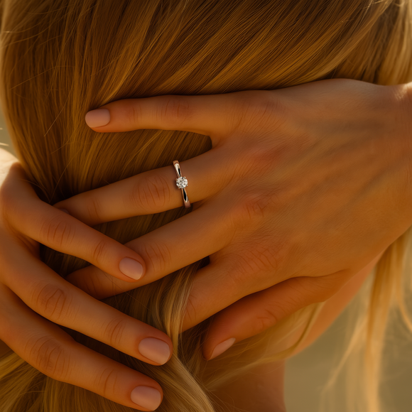 Solitaire diamant noir Lune de Miel – 2