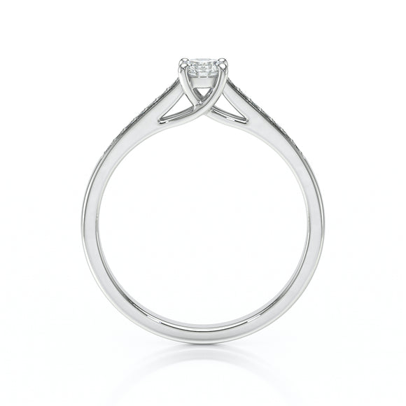 Solitaire accompagné diamant noir et diamant Pluie d’étoiles - 4