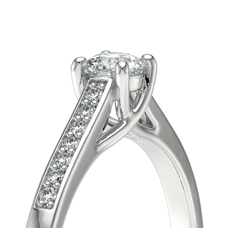 Solitaire accompagné diamant Pluie d’étoiles - 4