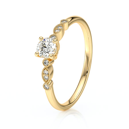 Solitaire accompagné diamant Pluie d’étoiles - 9