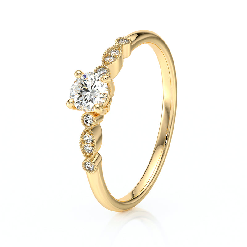 Solitaire accompagné diamant Pluie d’étoiles - 9