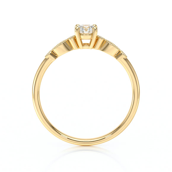 Solitaire accompagné diamant Pluie d’étoiles - 9