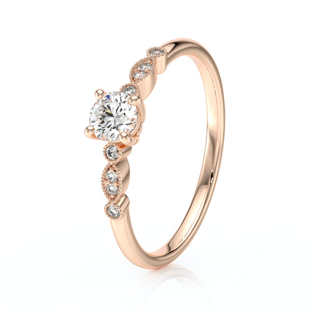 Solitaire accompagné diamant Pluie d’étoiles - 9