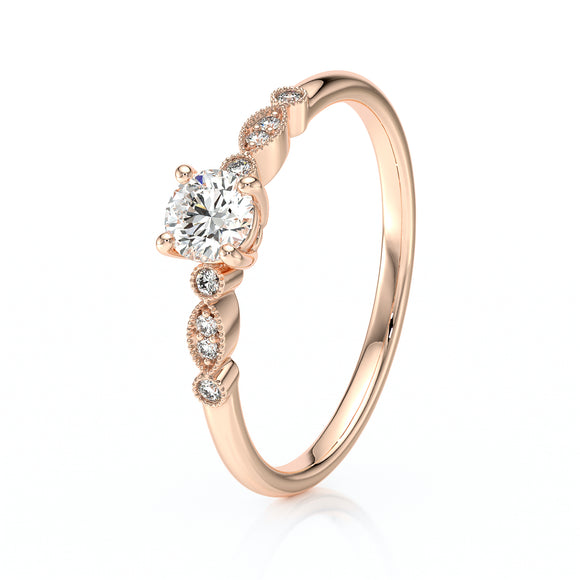 Solitaire accompagné diamant Pluie d’étoiles - 9